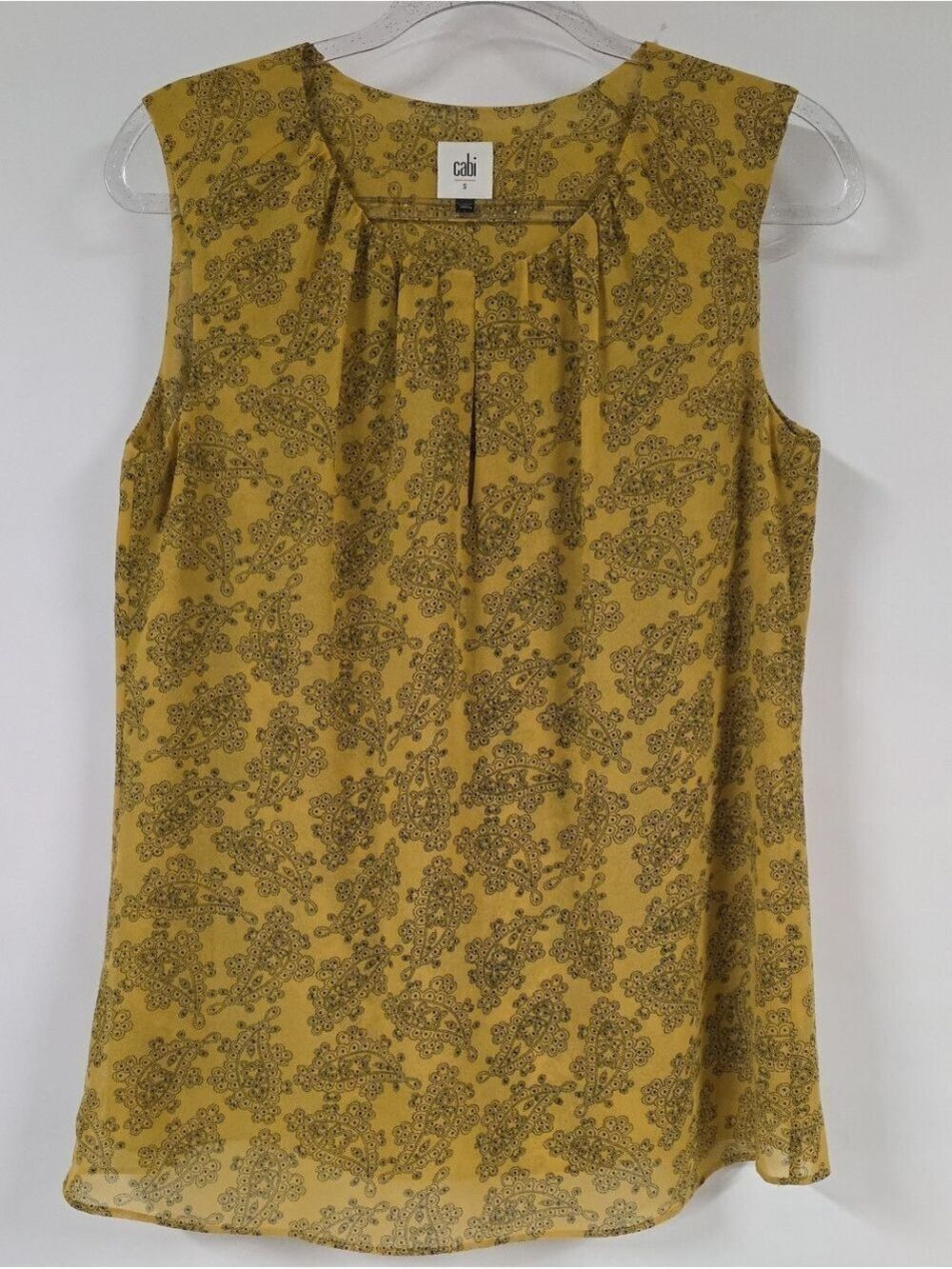 Cabi Ladie's Petite Lined Sleeveless Paisley Blouse, Size Small